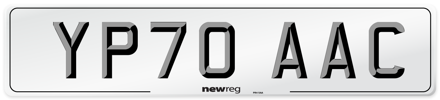 YP70 AAC Number Plate from New Reg